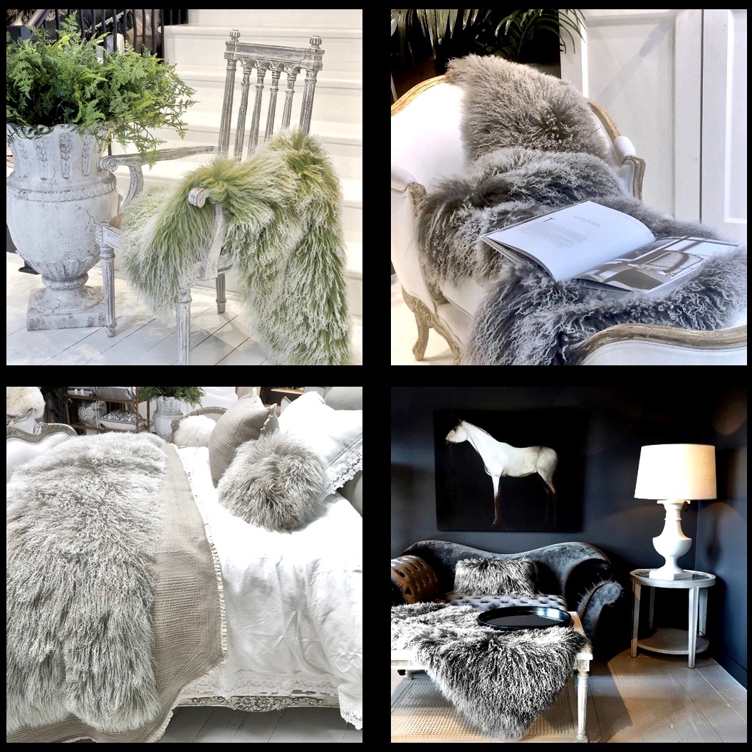 Popular Faux Fur & magnolium lamb throw blanket